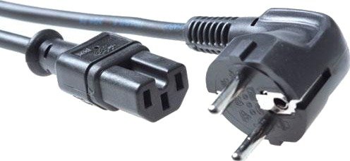 ACT Strømkabel Nettplugg CEE 7/7 Hann (Vinklet) - C15 Svart 1.5 m