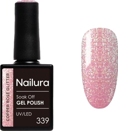 Nailura Gelpolish 339 – Copper Rose Glitter – 10 ml
