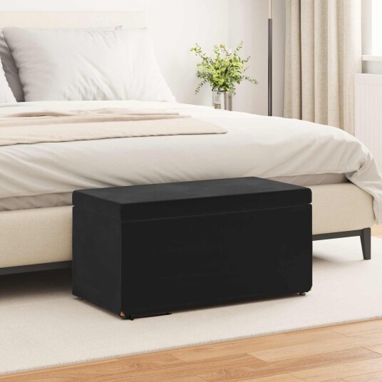 vidaXL Håndverk Svart 81 x 41 x 40 cm Fløyel og konstruert tre