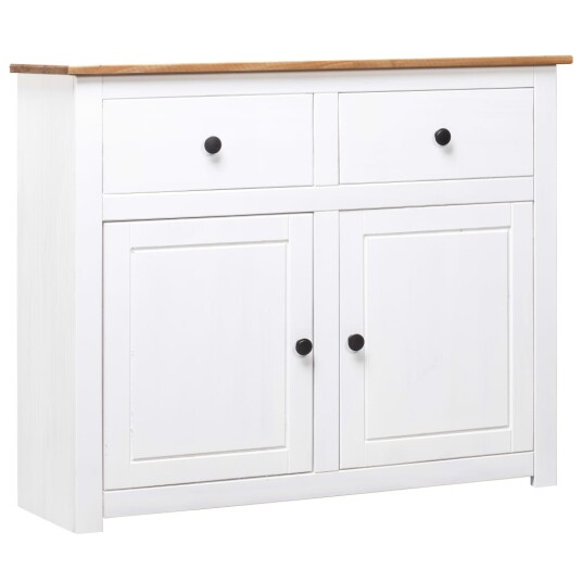 vidaXL Skjenk hvit 93x40x80 cm heltre furu Panama Range