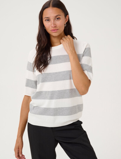 Kaffe Kalizza Striped Knit - White - XS Kaffe Kalizza Striped Knit - White - XS
