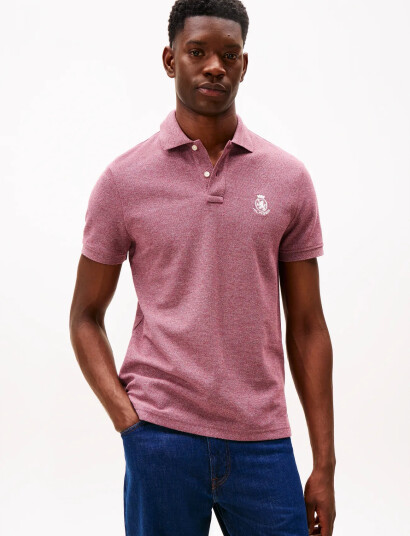 Tommy Hilfiger Heather Crest Reg Polo - Pink - L