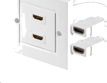 Premiumcord Panel 2X Hdmi Hunn Hvit Kphdmz02