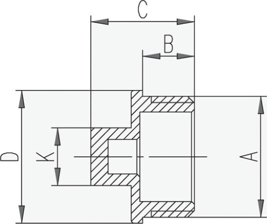 Ferro Kork/Muffe 5/4" Gul Kor6z