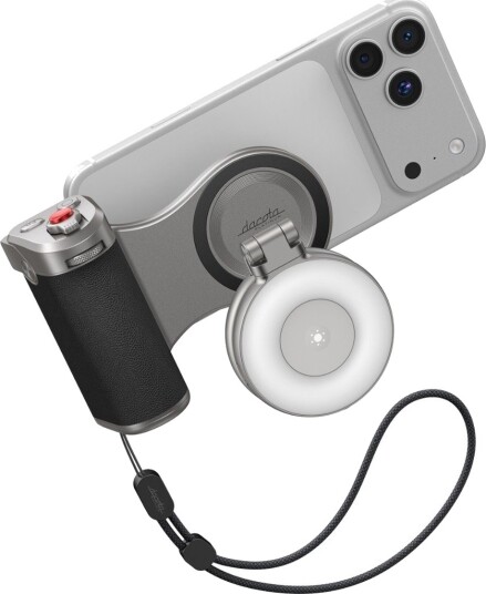 Dacota Platinum Magnetisk Kameragrep med LED og Powerbank Sølv/Svart DPMAGCGLEDPB