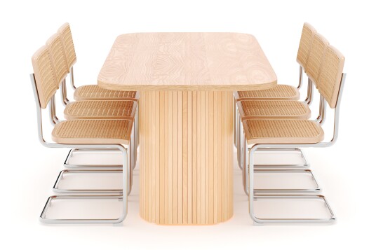 Scandinavian Choice Kopparbo Spisebord 200 cm med 6 stk Build Matstkolar Natur