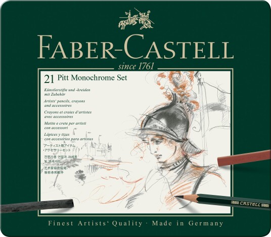 Faber-Castell Set Pitt Monochrome tin of 21 112976