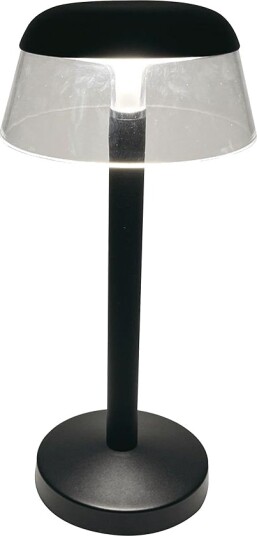 3W LED oppladbar bordlampe sort   Ø13cm 3 trinns dimbar 3 i 1 CCT inkl. USB C kabel   Kulør : 3 i 1