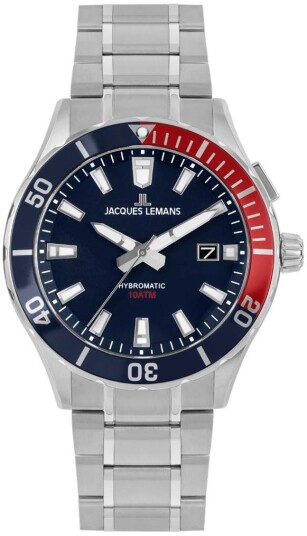 Jacques Lemans Herreklokke 1 2131E Hybromatic Blå/Stål Ø43 mm