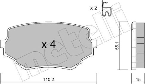 METELLI 22 0249 0 Bremseklosser
