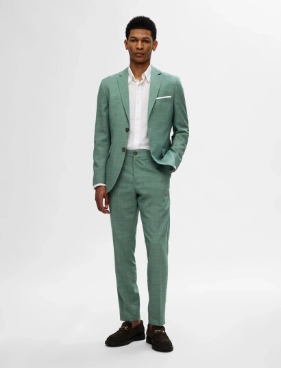 Selected Slmslim Oasis Linen Trs Noos   Green   44