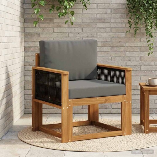 vidaXL Ute Midt Sofa Solid akasietre Naturlig
