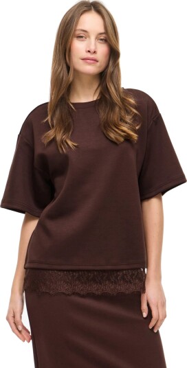 Vila Viewie 2/4 Lace Top   Brown   S