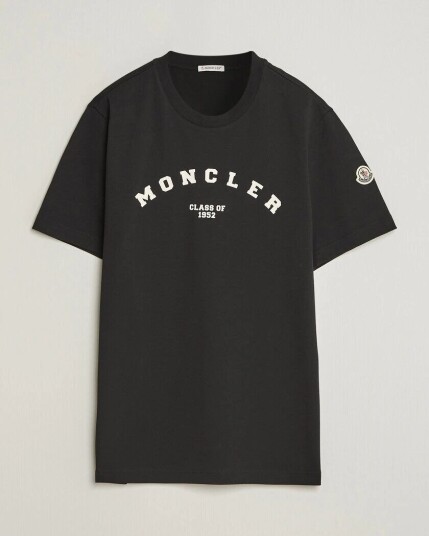 Moncler College Logo T Shirt Black