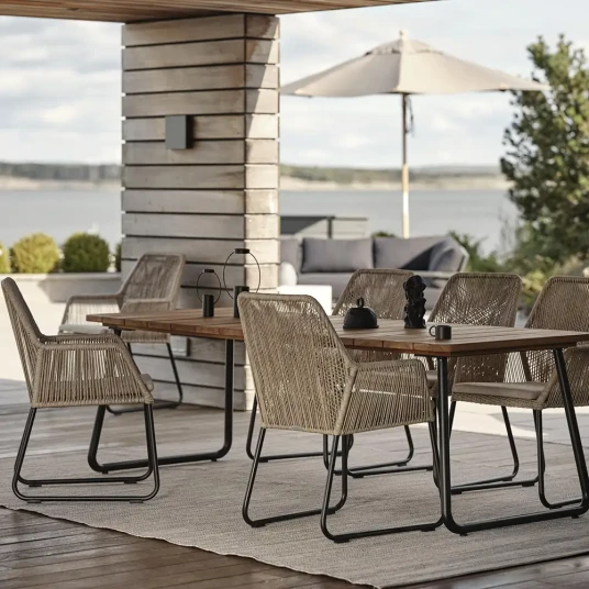 Brafab Lyon spisebord 90 x 175 cm svart/teak Brafab