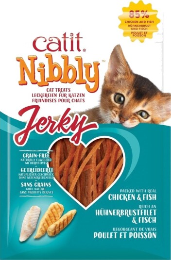 Catit 6x Nibbly Jerky Treat for Cats & Chicken Fish 30 g