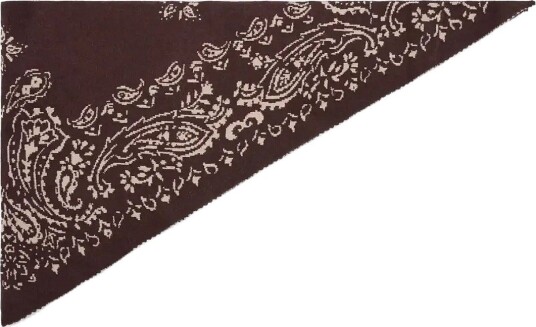 Mango Printed Knit Scarf DARK BROWN One Size