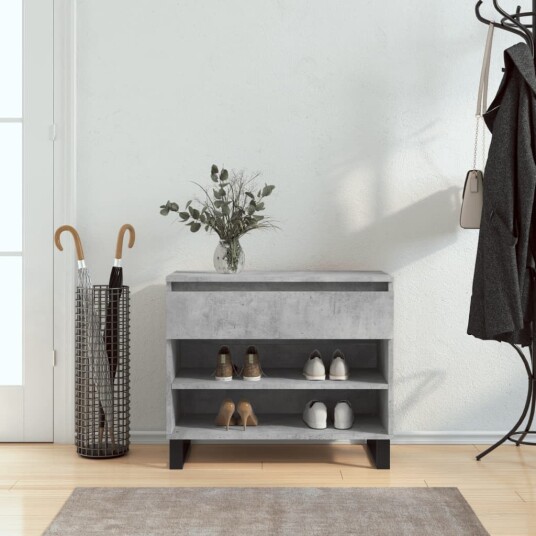  Skoskap betonggrå 70x36x60 cm konstruert tre 8721012114876