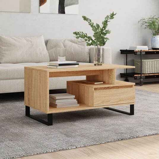 Salongbord sonoma eik 90x49x45 cm konstruert tre 8721012113428
