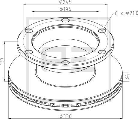 Bremseskive PETERS ENNEPETAL 256.054-00A