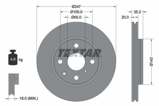 Bremseskive TEXTAR 92141903 Bremseskive TEXTAR 92141903