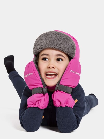 Didriksons Biggles 7 zip votter til barn plastic pink