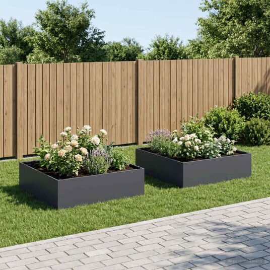 vidaXL Hageblomsterpotte 2 stk. Antrasitt 80 x 80 x 30 cm