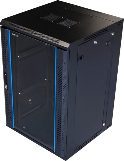 19” Veggskap 18U 600 × 600 Glassdør Svart 19” Veggskap 18U 600 × 600 Glassdør Svart