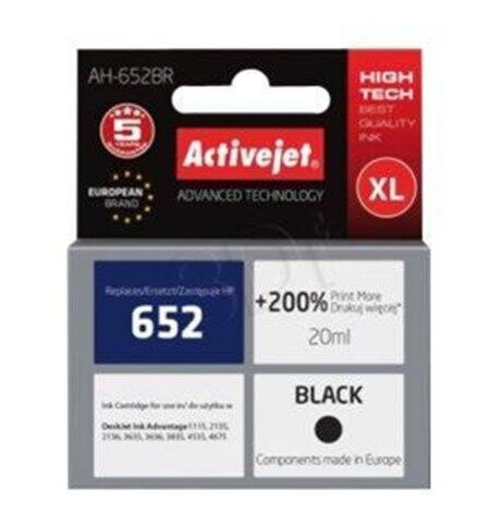 ActiveJet Tusz Activejet AH-652BR (zamiennik HP 652 F6V25AE - Blekkpatron Svart