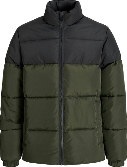 Jack & Jones Polstret Jakke JJMaze Rosin/Black Blokkering Jack & Jones 12 år (152) Dunjakke Grønn Svart