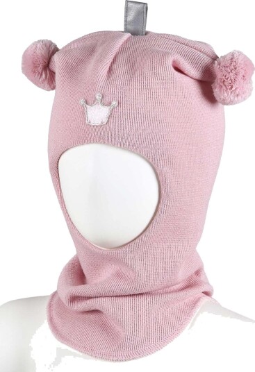 Kivat Balaclava i Ull Krone Pudderrosa 1 (1-2år)