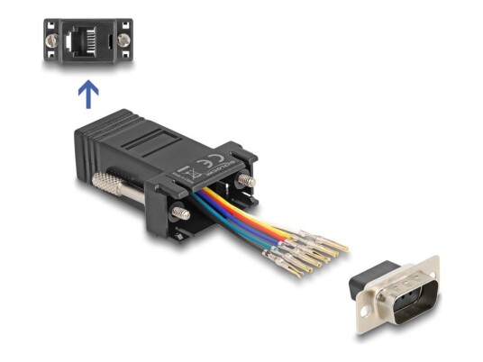 Delock D-Sub 9 Pins Hann Til Rj12 Hunnmonteringssett Svart