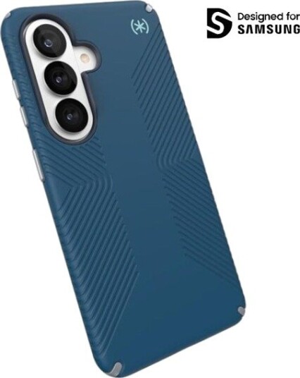 Speck Presidio2 Grip Magnet - Samsung Galaxy S26 MagSafe Case - Deep Sea/Silver Metallic/Spell Blue