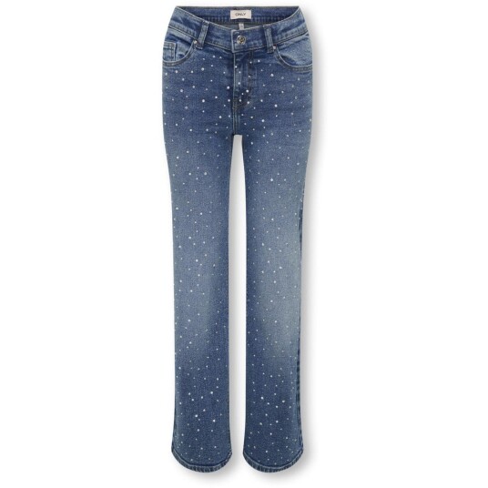 kids ONLY Medium Blue Denim Rhinestones Kogjuicy Rhs Wide Leg Dnm Cro557 Noos 158