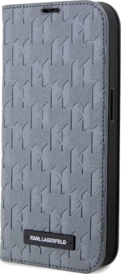 Karl Lagerfeld Saffiano Monogram Boketui for iPhone 14 6,1" Sølv