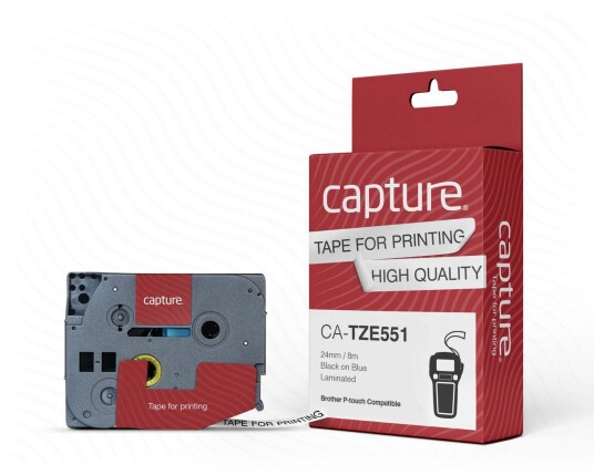 CAPTURE 24mm x 8m Black on Blue Tape CAPTURE 24mm x 8m Black on Blue Tape