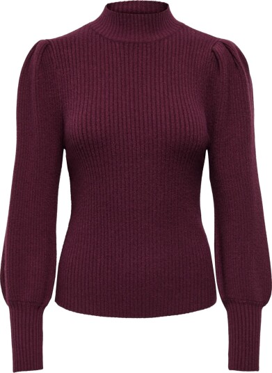 Only Katia Long Sleeve Highneck Pullover Knit Burgunder L