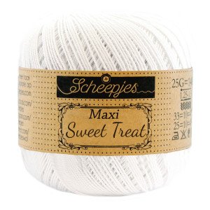 Scheepjes Maxi Sweet Treat Garn Unicolor 106 Snehvit