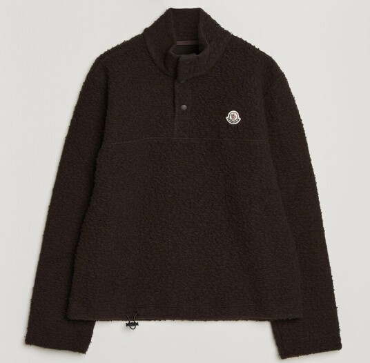 Moncler Half Zip Fleece Sweater Dark Brown