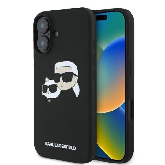 Karl Lagerfeld iPhone 16 MagSafe Dual Head Silikon Deksel Svart