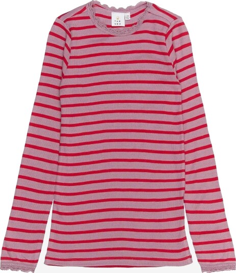 The New Tnrasmine L_S Rib Tee - MAUVE SHADOWS STRIPED - 110/116