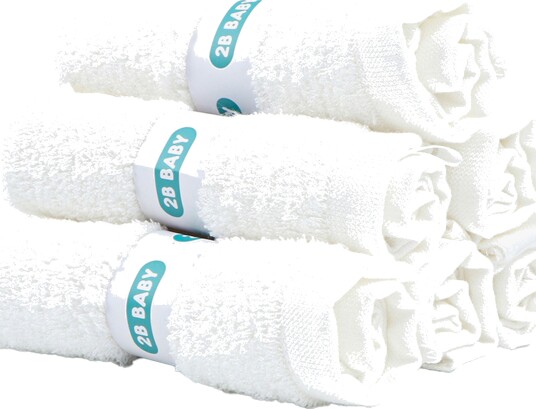 2B Baby Vaskekluter Bambus 6-Pakk Hvit 2B Baby Vaskekluter Bambus 6-Pakk Hvit