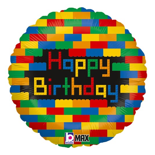 Ballongkungen AB Folieballong Happy Birthday Byggeklosser