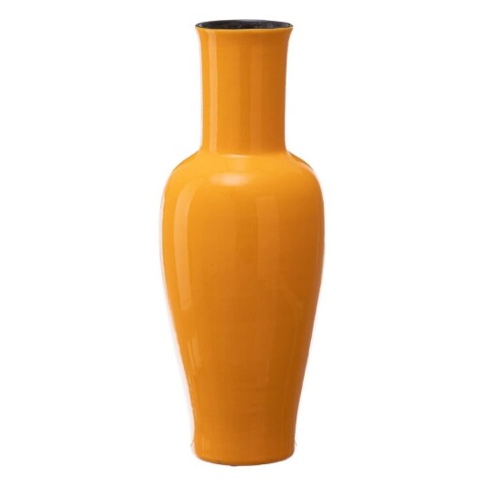 Bigbuy Home Vase 21,5 X 21,5 X 52,5 Cm Keramikk Gul