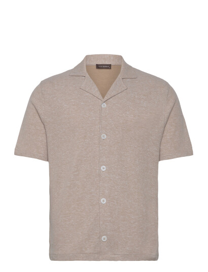 Oscar Jacobson Konrad Reg Shirt S S   Beige   XL