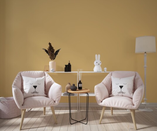 Tapet Sennepsfarget Minimalistisk