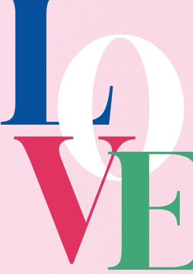 Plakat Kjærlighet typografi Plakat Kjærlighet typografi