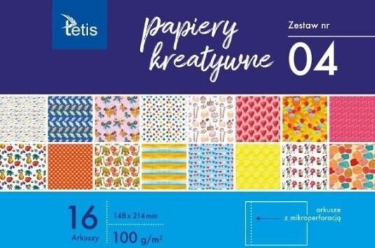 Tetis Kreativt Papir A5/16K Sett 4