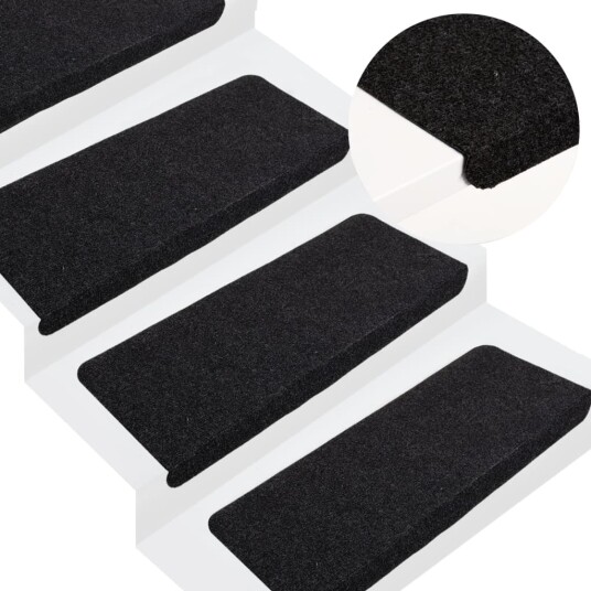 vidaXL Selvklebende trappematter 15 stk 65x28 cm svart vidaXL Selvklebende trappematter 15 stk 65x28 cm svart
