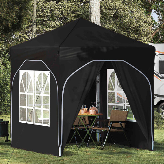  Pop up Festtelt 192 x 192 x 245 cm Svart